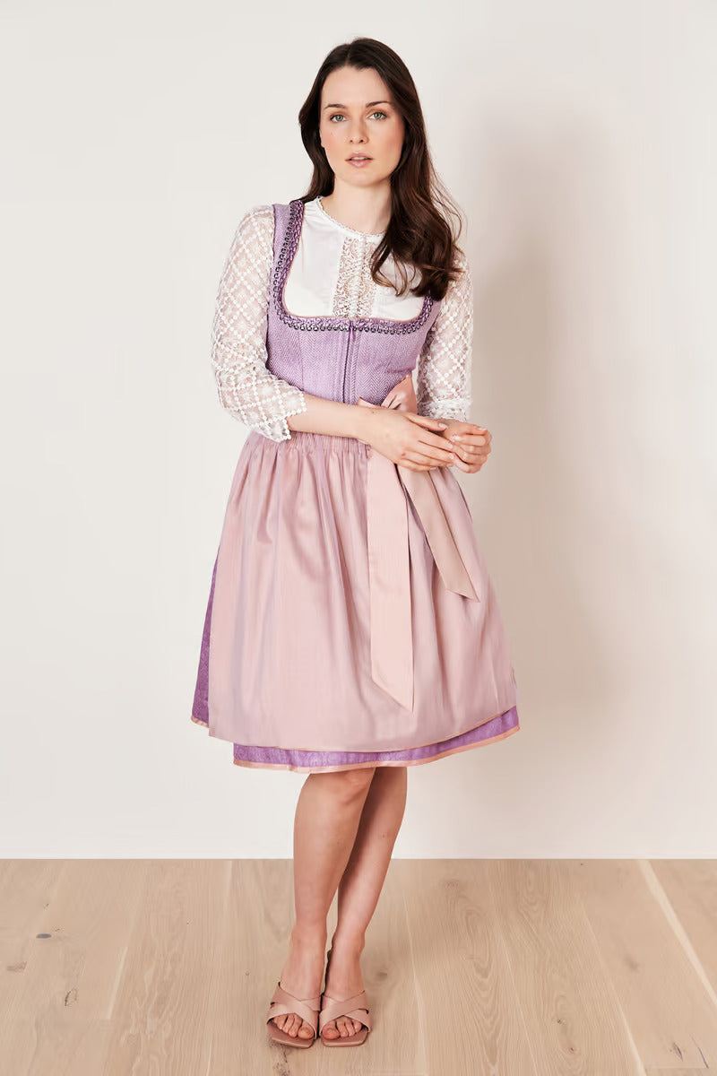 Kruger Midi Dirndl 2pcs. 60cm "Amaya" purple (size 44)