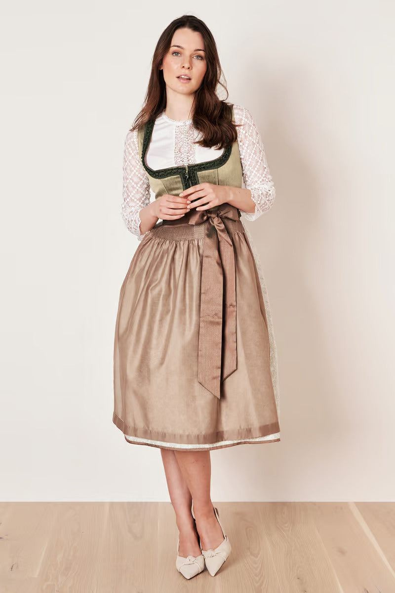 Kruger Long Dirndl 2pcs. 70cm "Danila" grun (size 42,44)