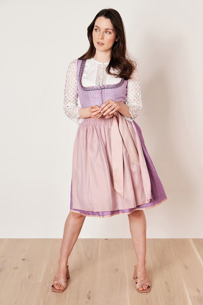 Kruger Midi Dirndl 2pcs. 60cm "Amaya" purple (size 44)