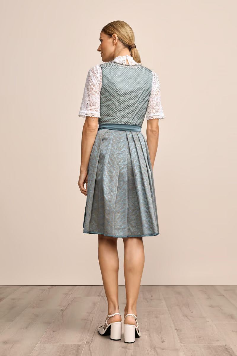 Kruger Midi Dirndl 2pcs. 60cm "Orly" turquoise (size 46)