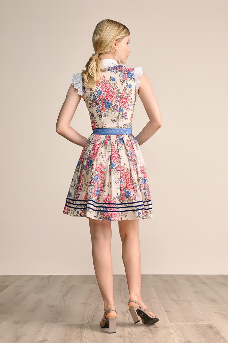 Kruger Mini Dirndl 2pcs. 50cm "Makena" blue (size 34)