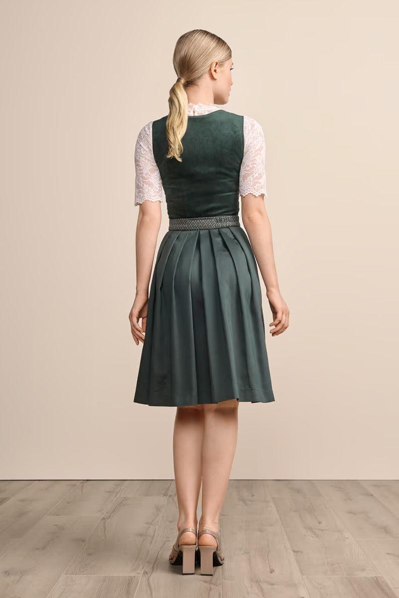 Kruger Midi Dirndl 2pcs. 60cm "Alisha" green (size 38)
