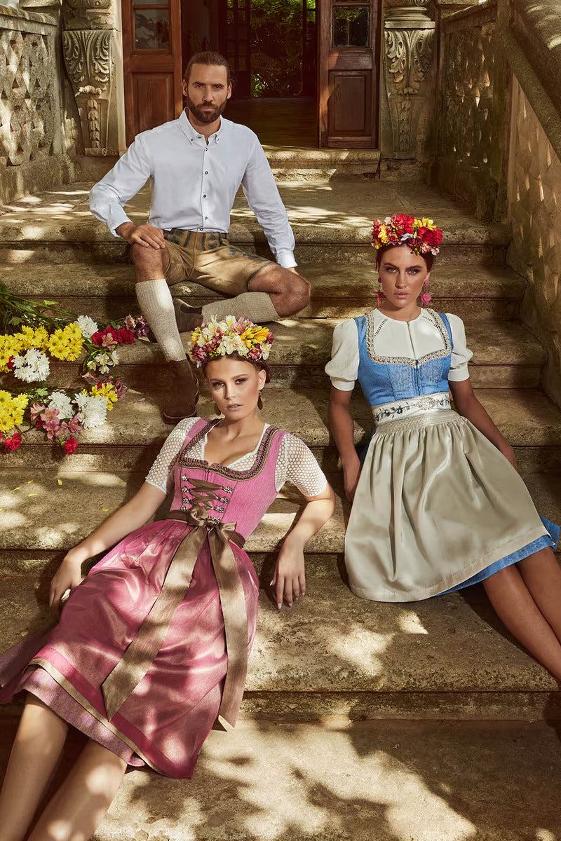 Kruger Midi Dirndl 2pcs. 60cm "Amaya" purple (size 44)