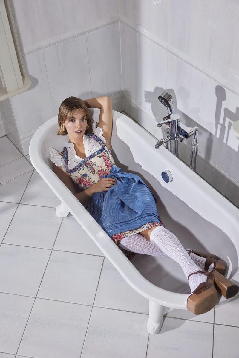 Kruger Mini Dirndl 2pcs. 50cm "Makena" blue (size 34)