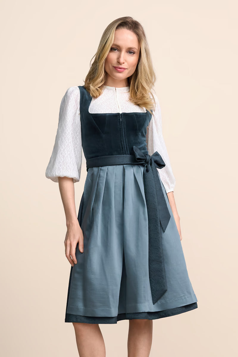 Kruger Midi Dirndl 2pcs. 60cm "Lynette" green (38,44,46,48)