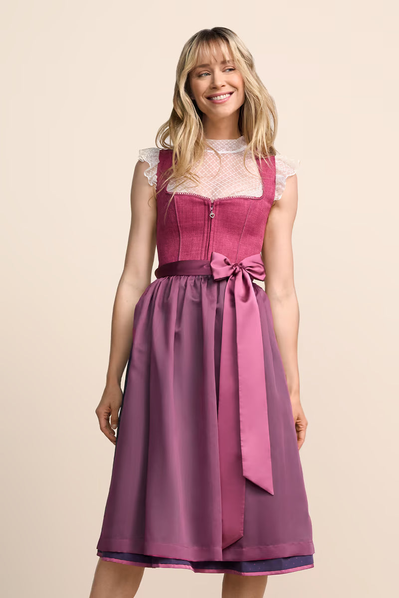 Kruger Long Dirndl 2pc 70cm "Marin" pink (36)