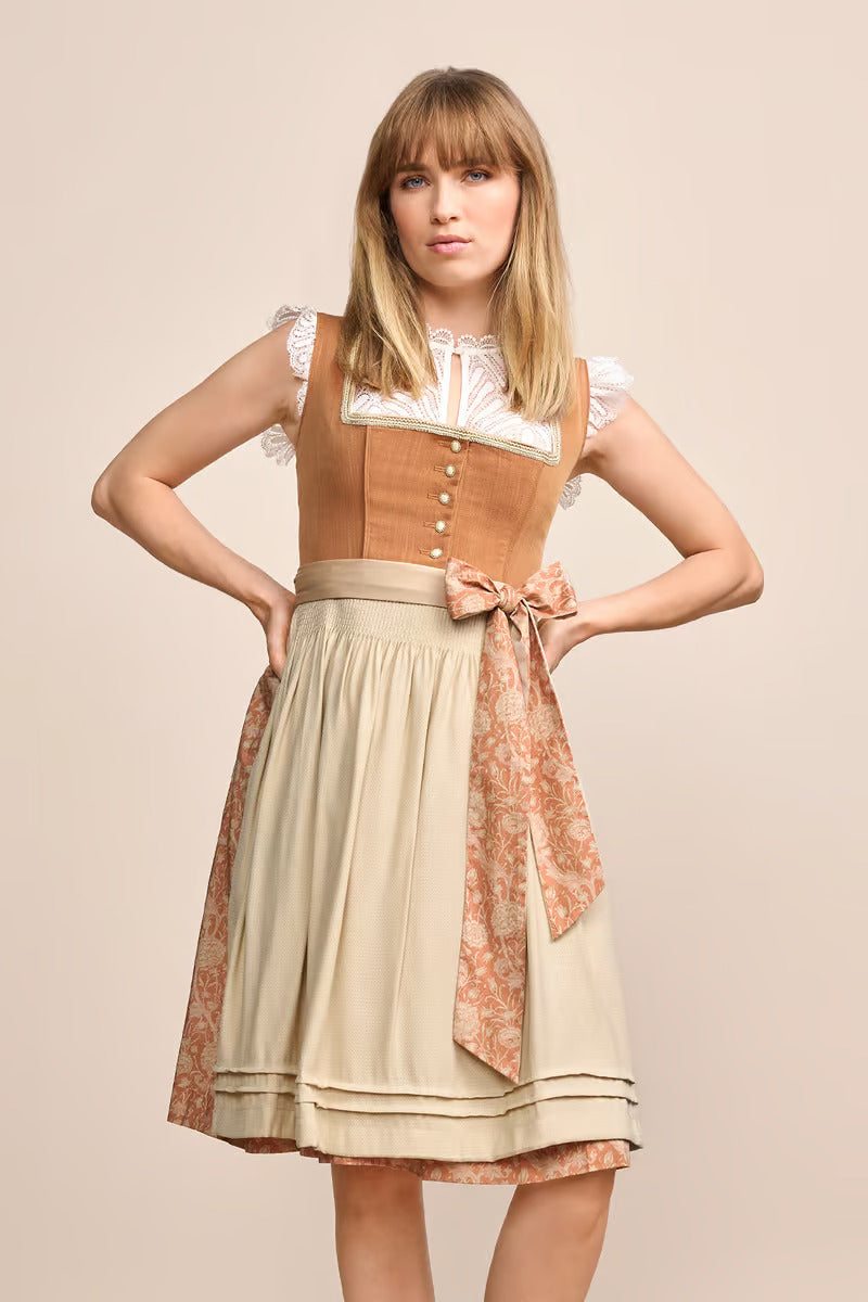 Kruger Midi Dirndl 2pcs. 60cm "Jelva" brown - Elegant Design CA Dirndl Haus Kruger Midi Dirndl 2pcs. 60cm "Jelva" brown - Elegant Design CA Dirndl Haus