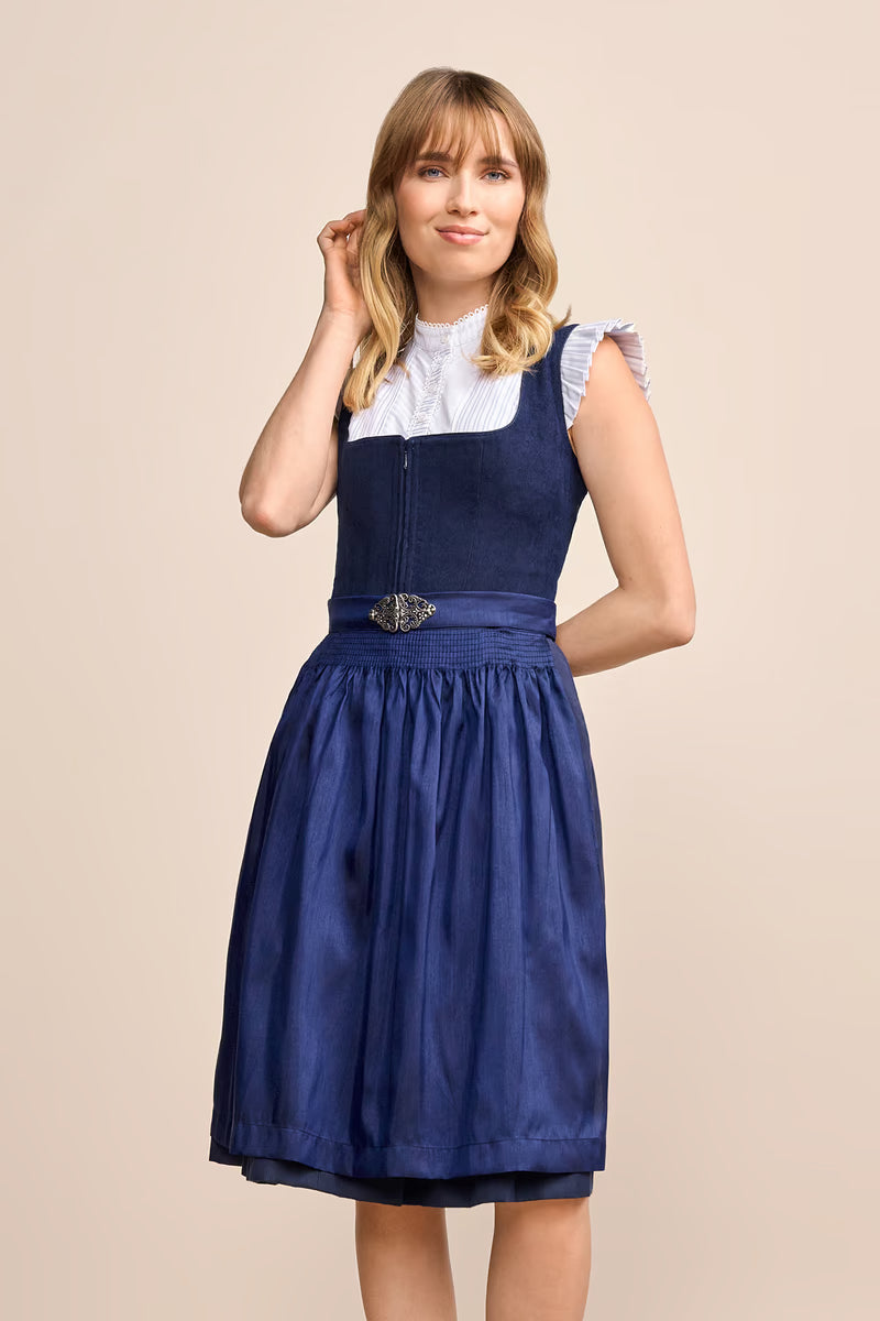 Kruger Midi Dirndl 2pcs. 60cm "Evi" blue (size 48)
