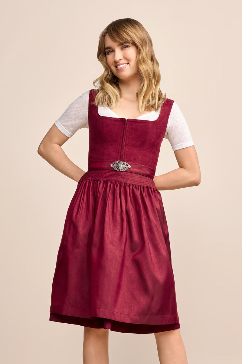 Kruger Midi Dirndl 2pcs. 60cm "Evi" red (34)