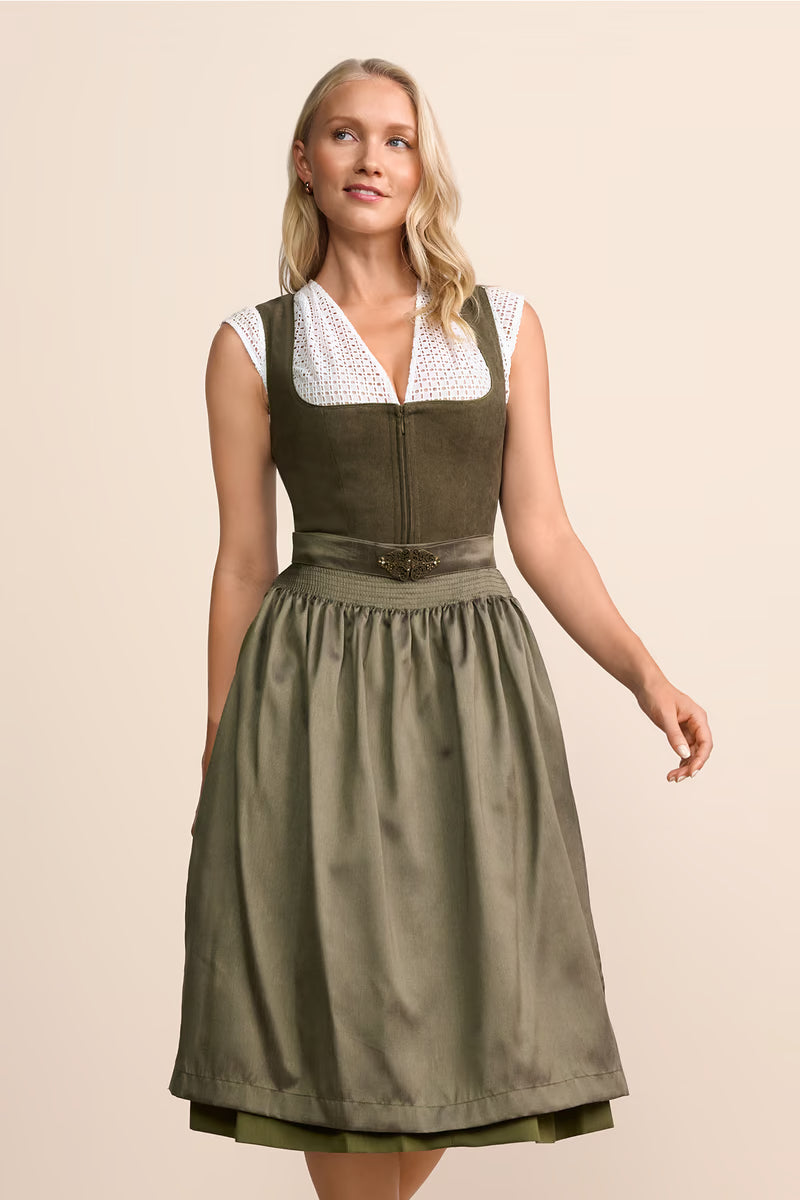 Kruger Long Dirndl 2pcs. 70cm "Evi" olive