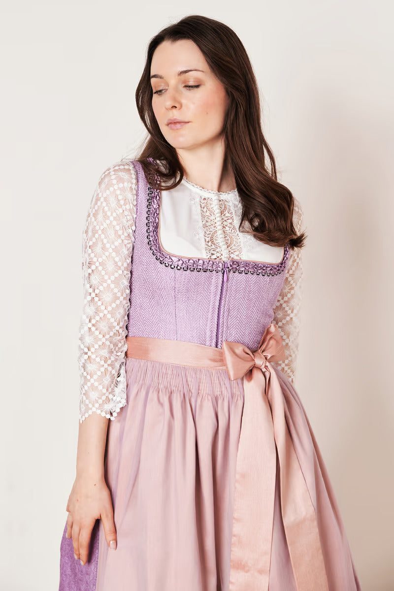 Kruger Midi Dirndl 2pcs. 60cm "Amaya" purple (size 44)