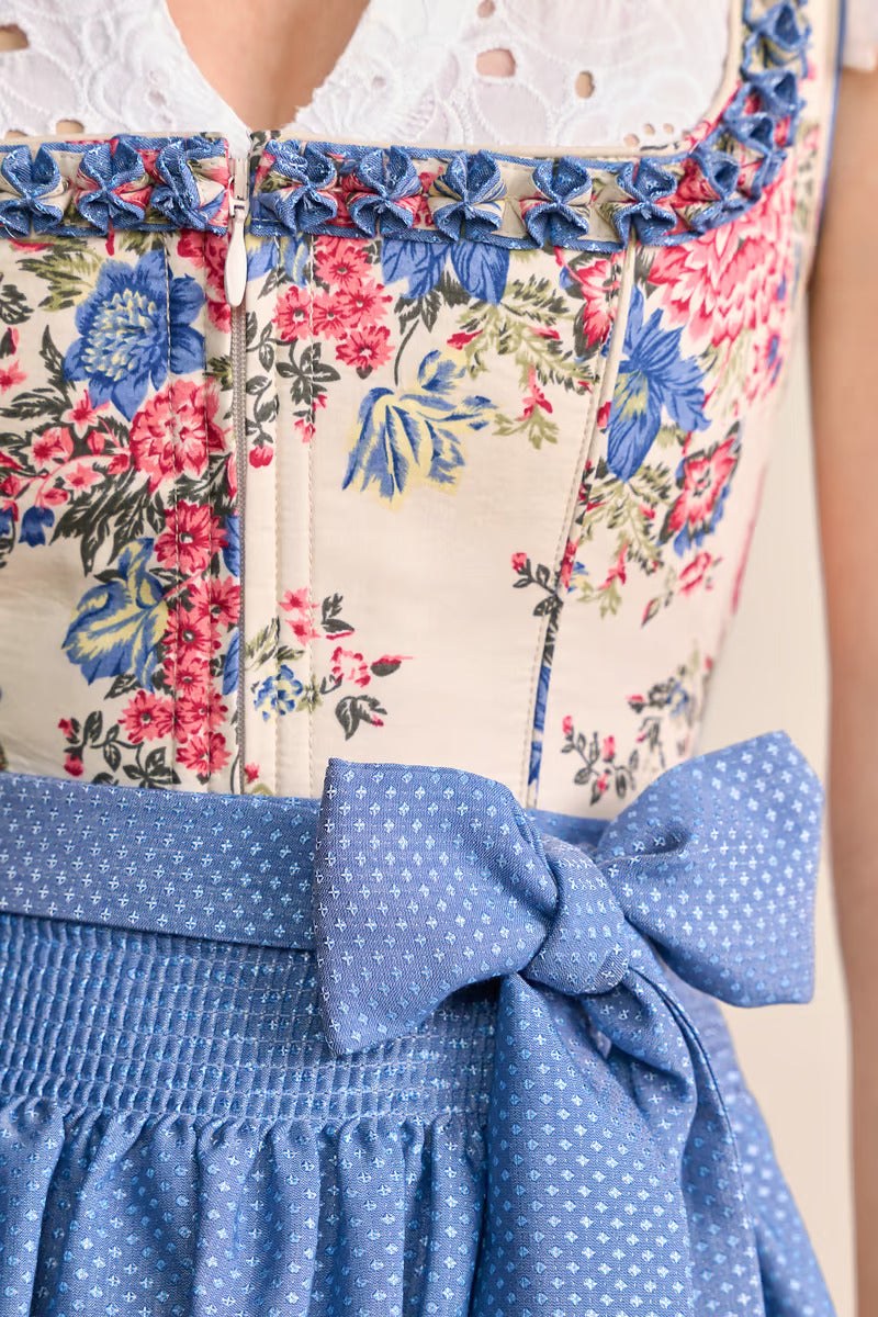 Kruger Mini Dirndl 2pcs. 50cm "Makena" blue (size 34)