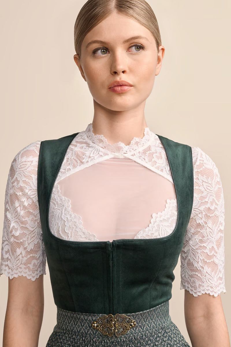 Kruger Midi Dirndl 2pcs. 60cm "Alisha" green (size 38)