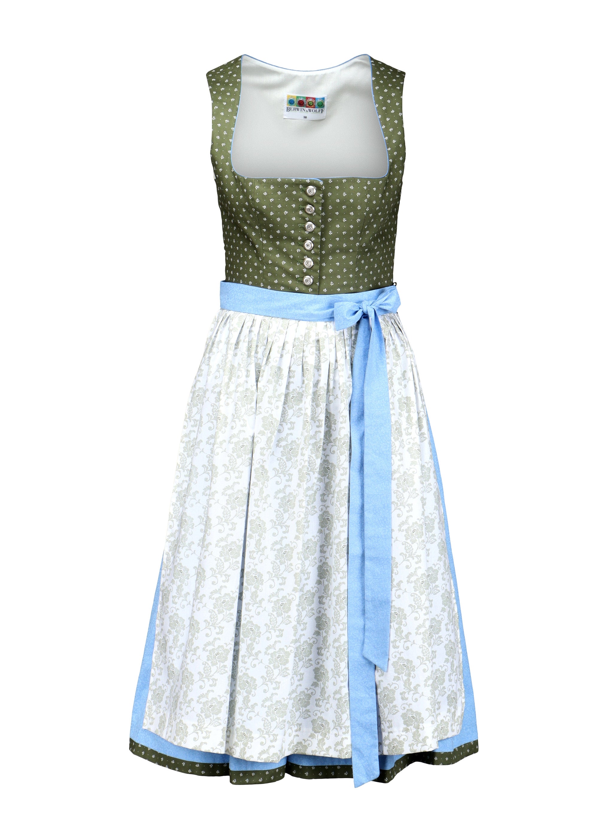 Berwin Long Dirndl 2pcs. 70cm "Sisi" olive (38) closeout