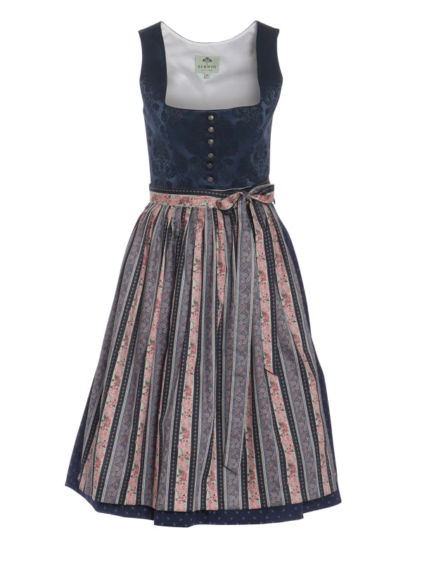 Berwin Long Dirndl 2pcs. 70cm "Heidelinde" navy