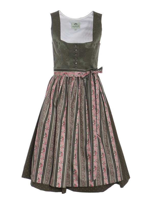 Berwin Long Dirndl 2pcs. 70cm "Heidelinde" green