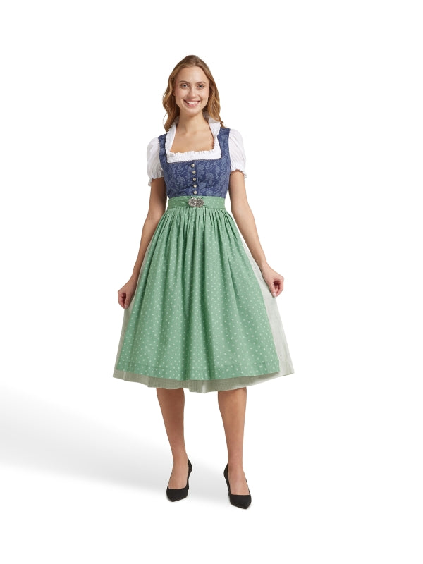Berwin Long Dirndl 2pcs. 70cm "Elsa" blue/sage