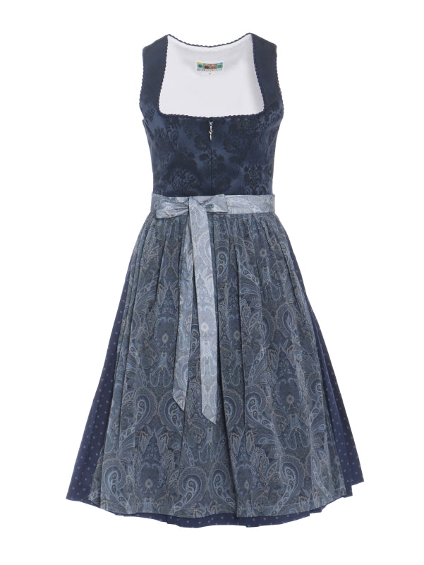 Berwin Long Dirndl 2pcs. 70cm "Doris" blue (size 36)