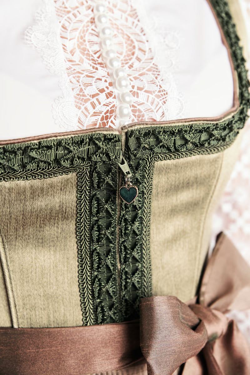 Kruger Long Dirndl 2pcs. 70cm "Danila" grun (size 42,44)