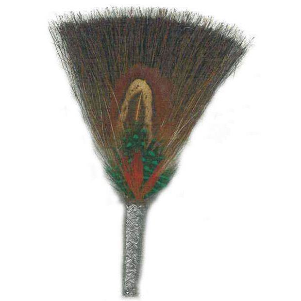 Feather & Gamsbart Pin, 3.75", real animal hair, bird feathers, brass holder, German-made.