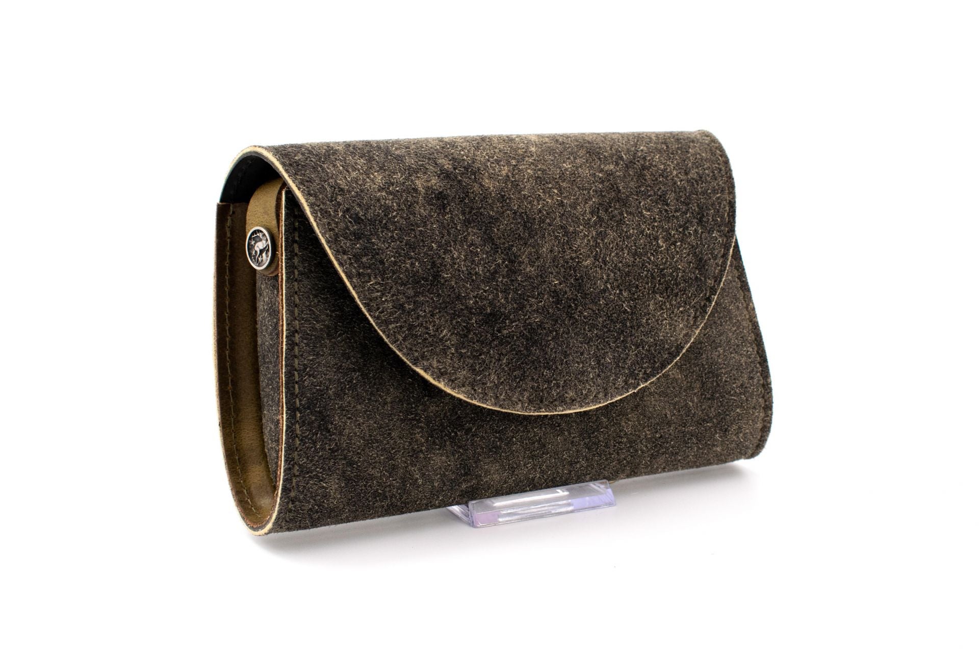 Austrian Brown Deerskin Envelope Clutch Purse with Adjustable Utility Leather Strap