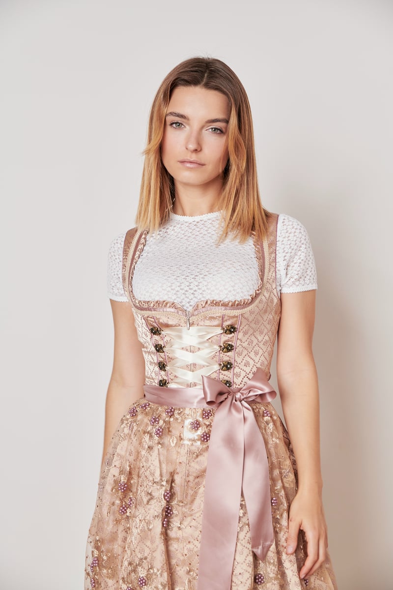 Kruger Rosalia Mini Dirndl, Beige — 50cm 2pc Set