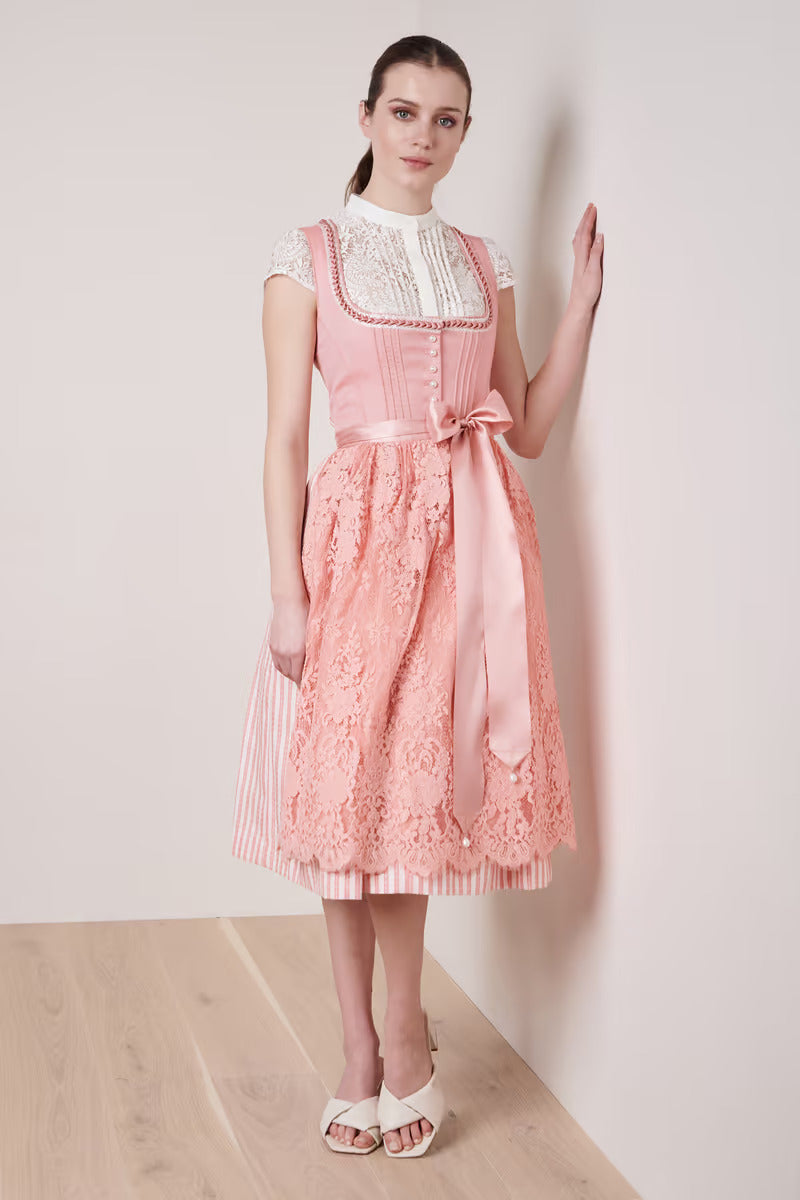 Kruger Long Dirndl 2pcs. 70cm "Edith"  pink (40)
