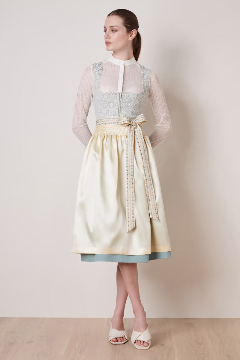 Kruger Long Dirndl 2pcs. 70cm "Araminta" blue