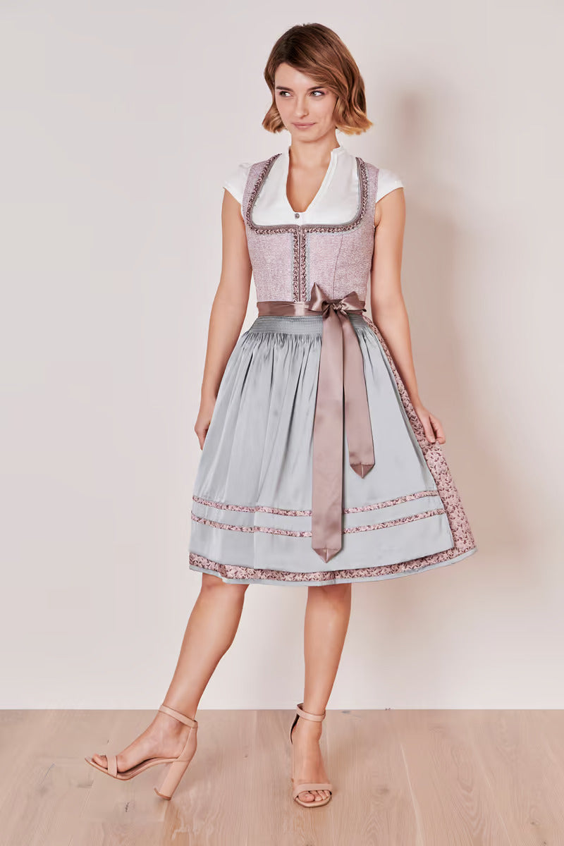 Kruger Long Dirndl 2pcs. 70cm "Varija" pink