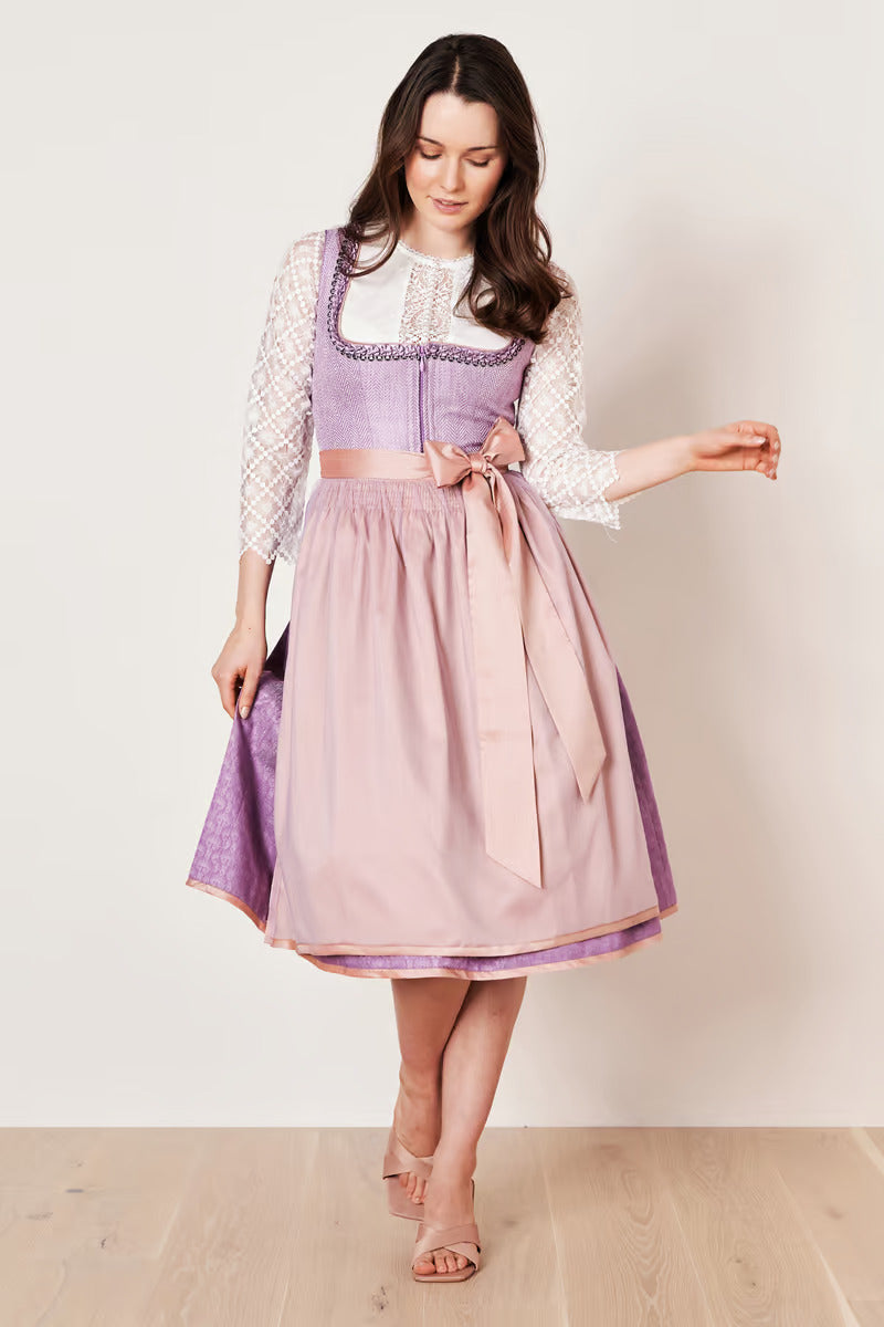 Kruger Long Dirndl 2pcs. 70cm "Amaya" purple (50)