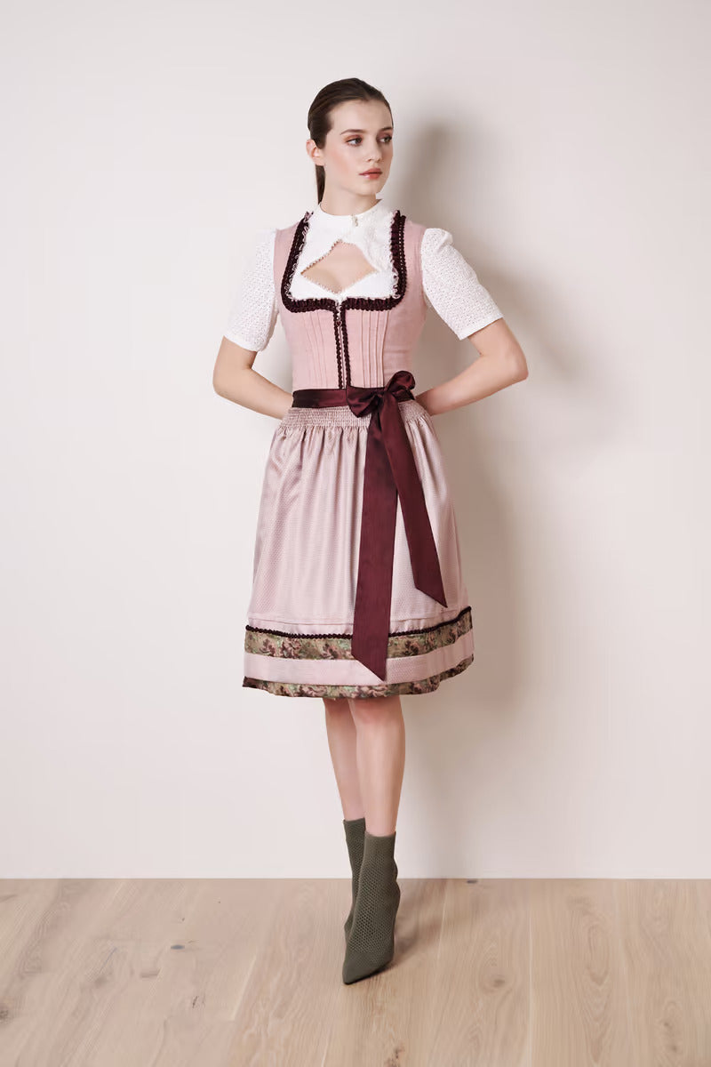 Kruger Midi Dirndl 2pcs. 60cm "Gianna" pink (36)