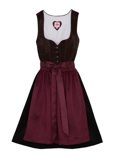 Spieth & Wensky Dirndl 2pcs. 60cm "Bamberg"  Brown Corduroy (36,40)