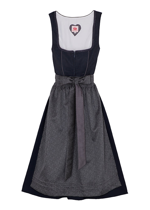 Spieth & Wensky Long Dirndl 2pcs. 70cm "Boni" dark blue (Size 44) closeout