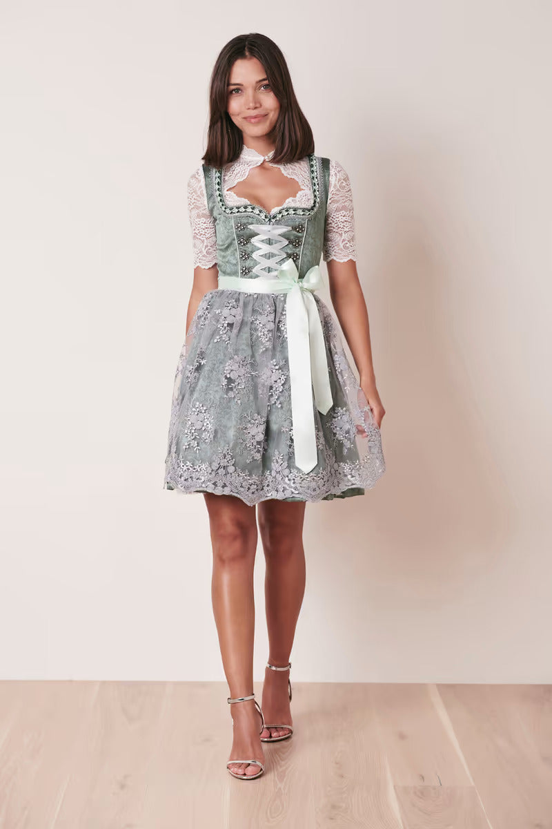 Kruger Mini Dirndl 2pcs. 50cm "Alara" green (40)