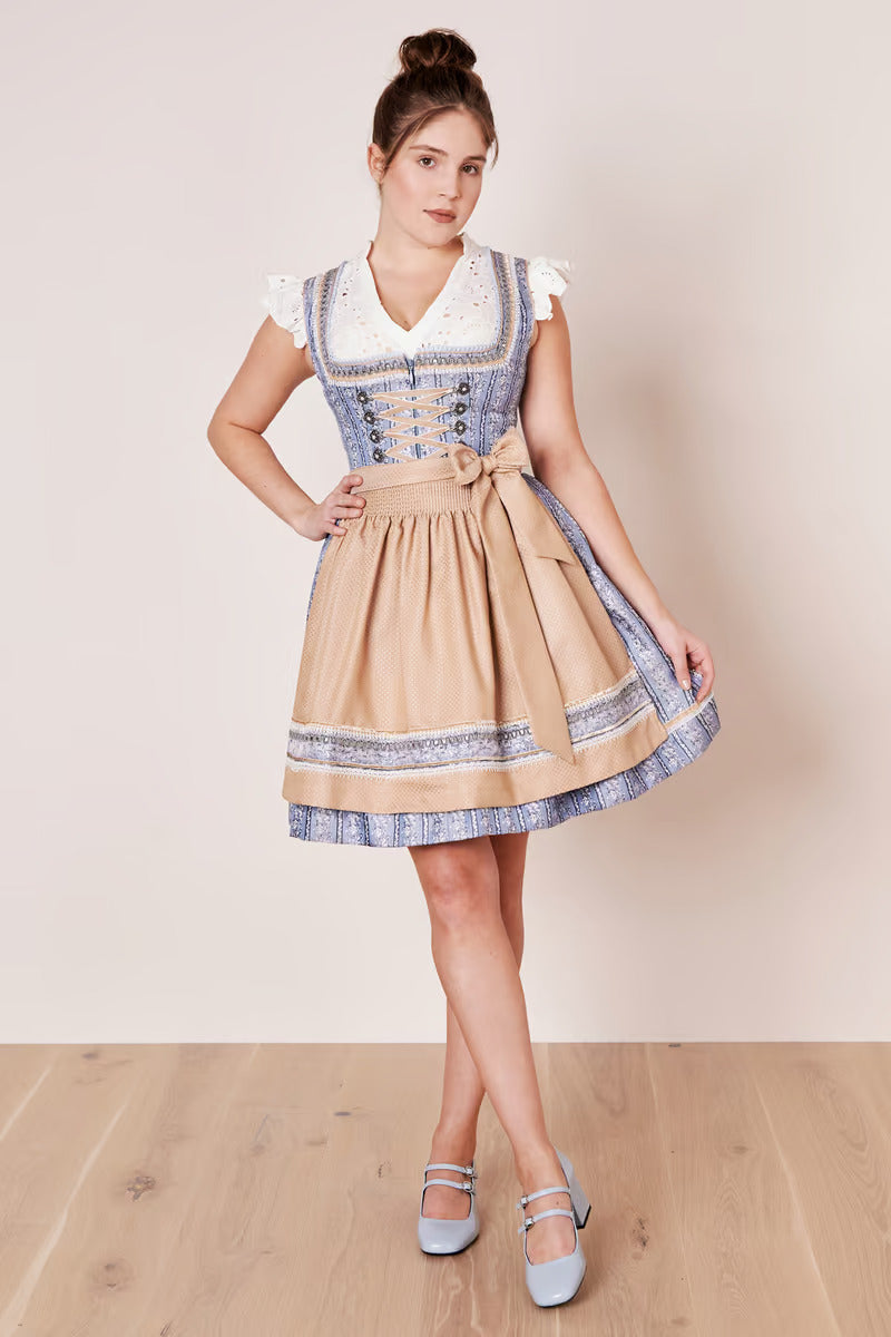 Kruger Mini Dirndl 2pcs. 50cm "Eike" blue (42)