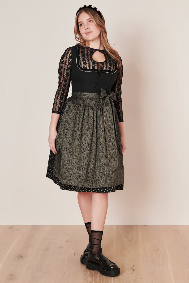 Kruger Midi Dirndl 2pcs. 60cm "Adalyn" black (30,40)