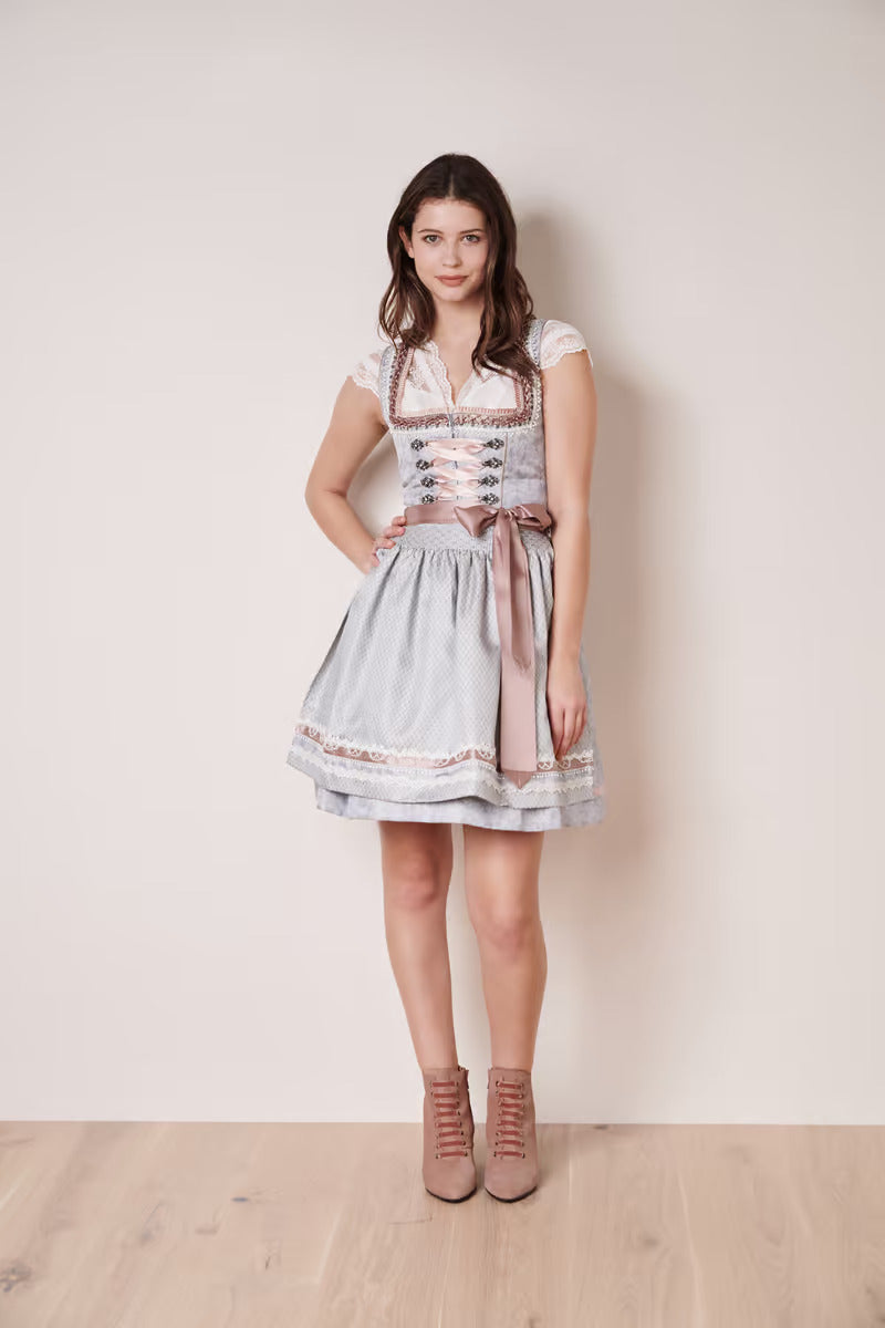 Kruger Mini Dirndl 2pcs. 50cm "Anelli" gray (36,44)