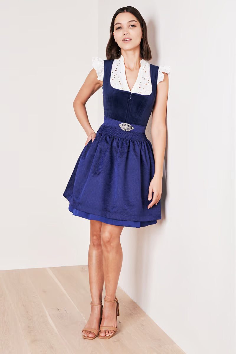 Kruger Mini Dirndl 2pcs. 50cm "Alisha" blue (36,38)