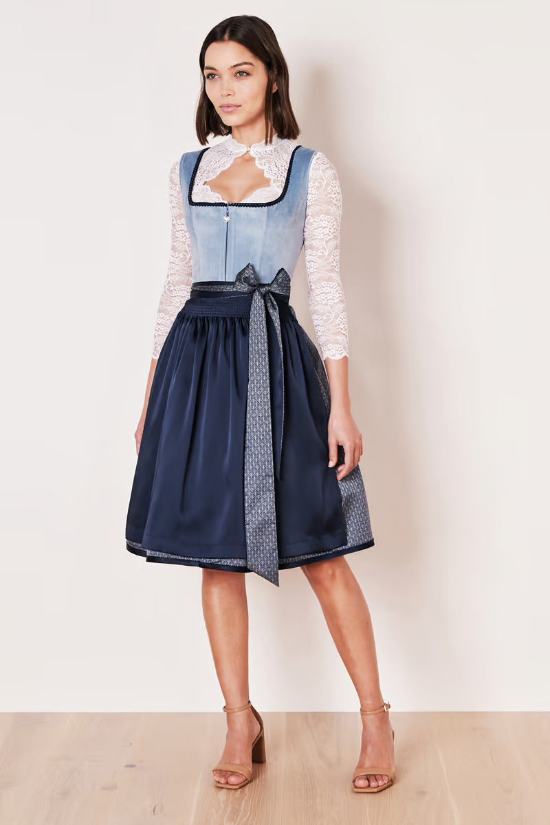 Kruger Mini Dirndl 2pcs. 60cm "Dena" blue (46)