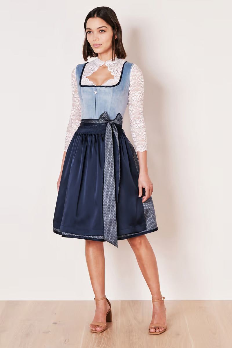 Kruger Dena Midi Dirndl, Blue — 60cm 2pc Set