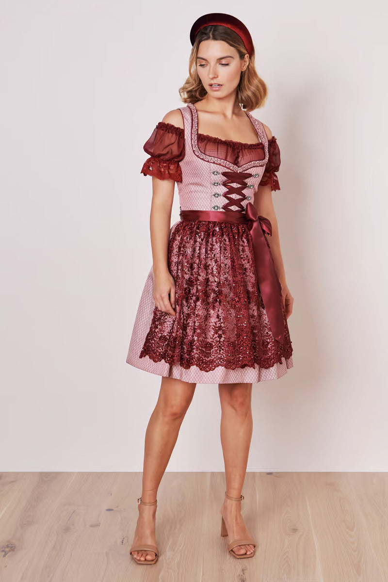 Kruger Mini Dirndl 2pcs. 50cm "Marica" red