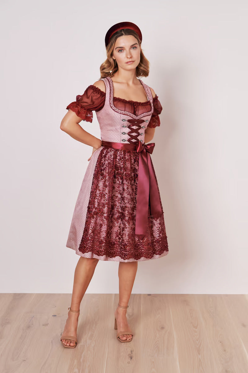 Kruger Mini Dirndl 2pcs. 60cm "Marica" red