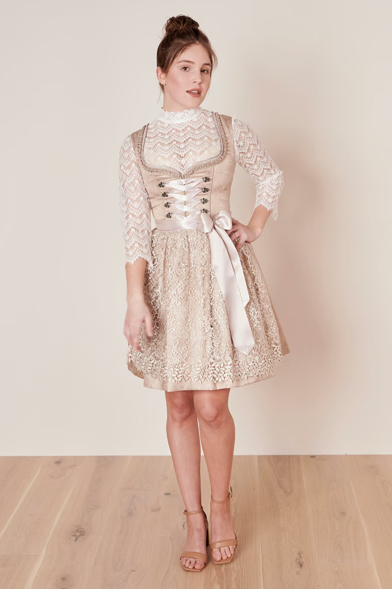 Kruger Gerda Mini Dirndl, Beige — 50cm 2pc Set