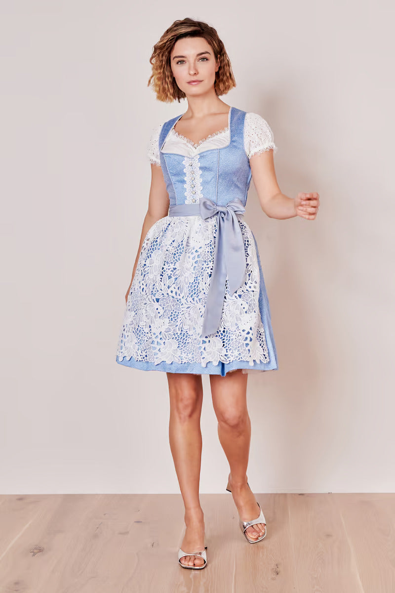 Kruger Midi Dirndl 2pcs. 50cm "Shania" blue (30,42)