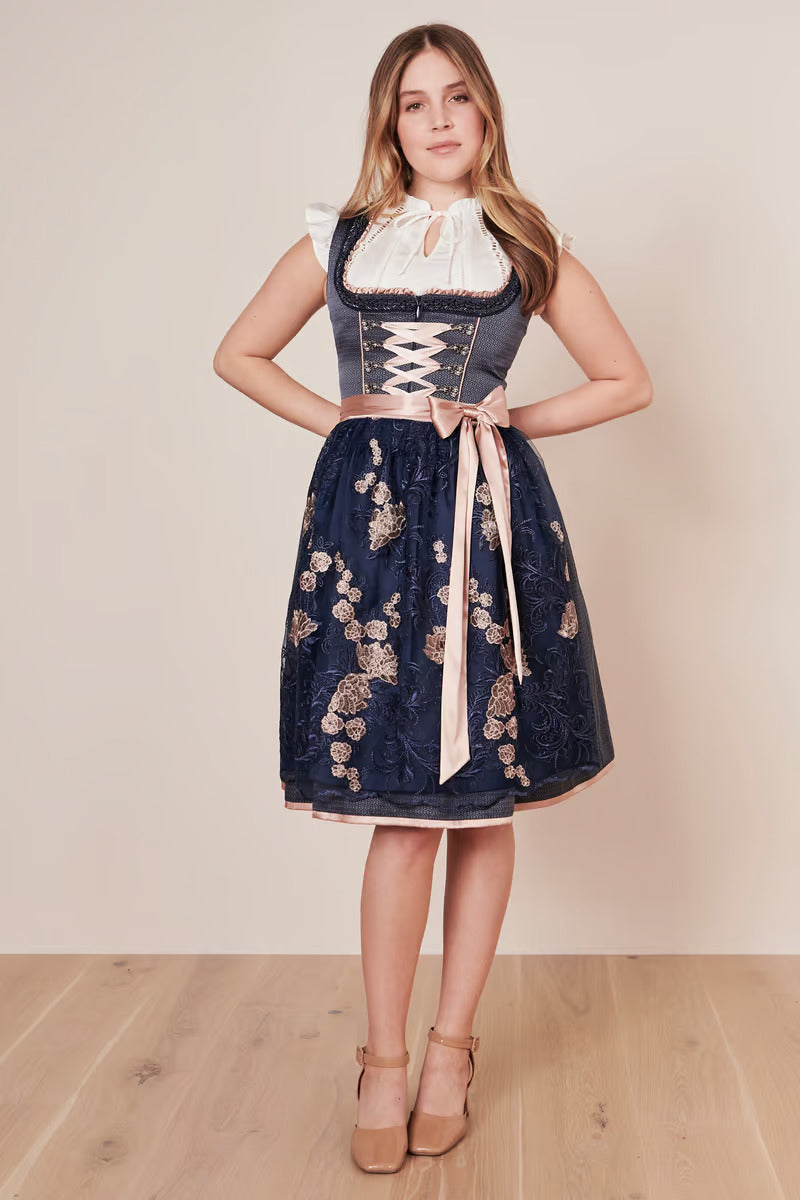 Kruger Mini Dirndl 2pcs. 60cm "Tracy" blue
