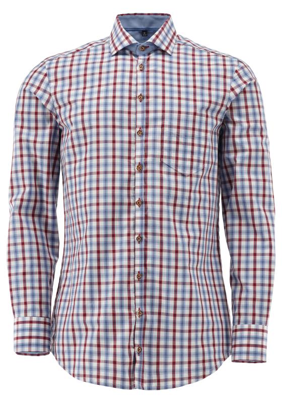 Gipfelstürmer Men Long Sleeve Slim Fit Shirt "Oswald" red/blue