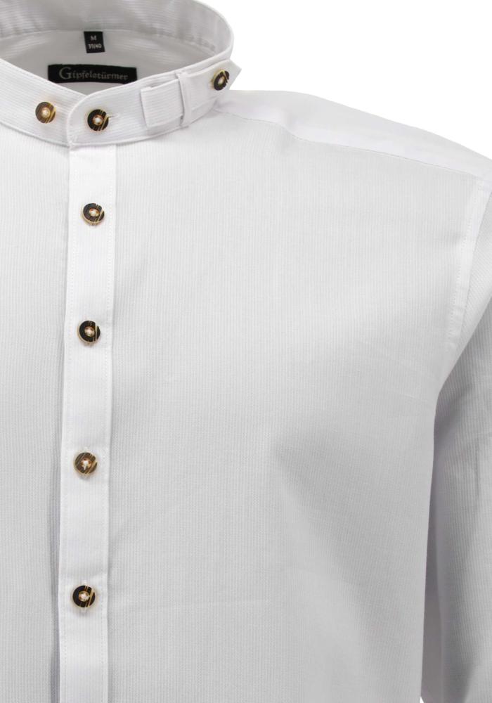 Gipfelstürmer Men's Slim Fit Checked Shirt "Summit" white