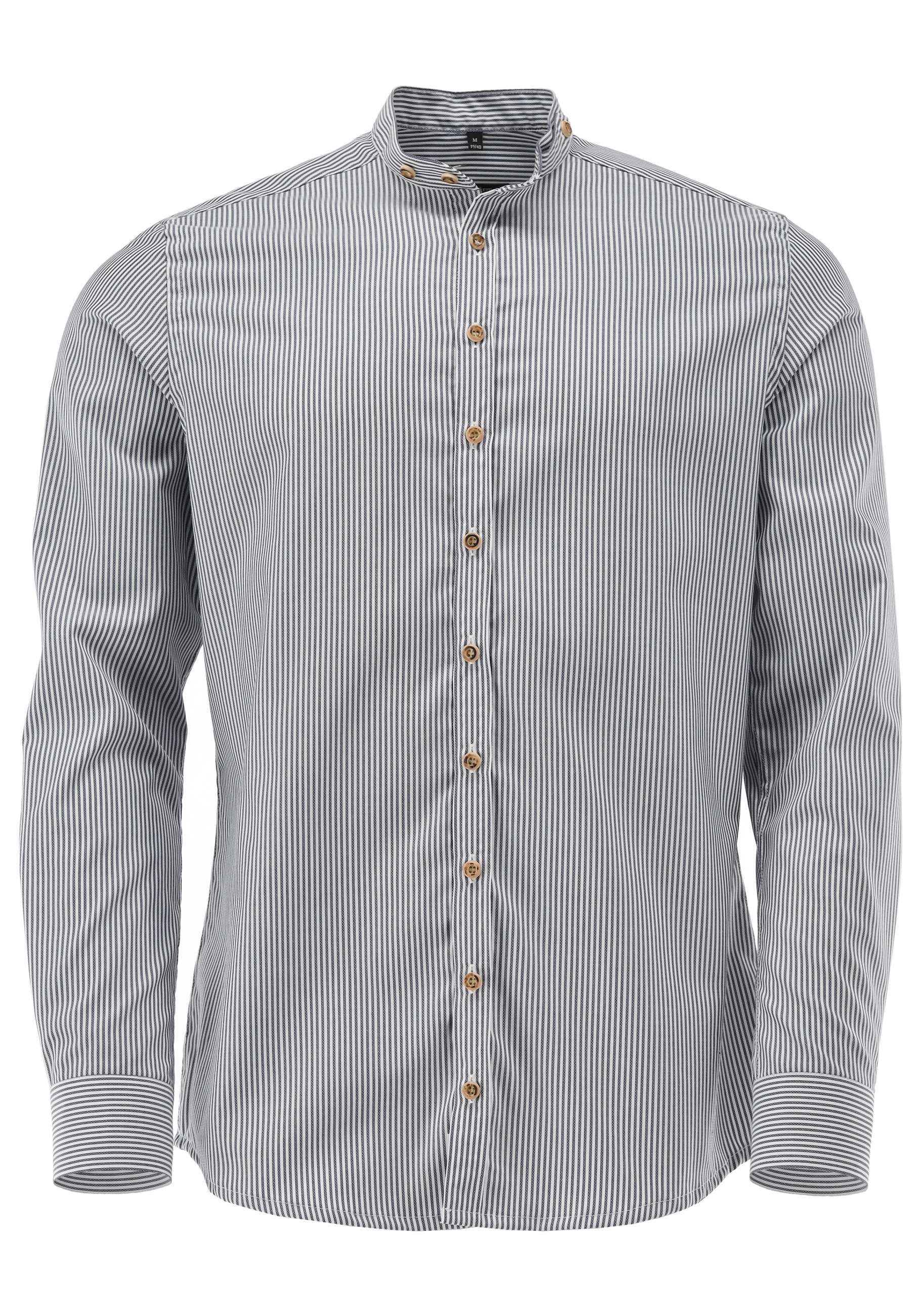 Gipfelstürmer Men's Long Sleeve Body Fit Shirt "Gipfelstreif" blue stripe