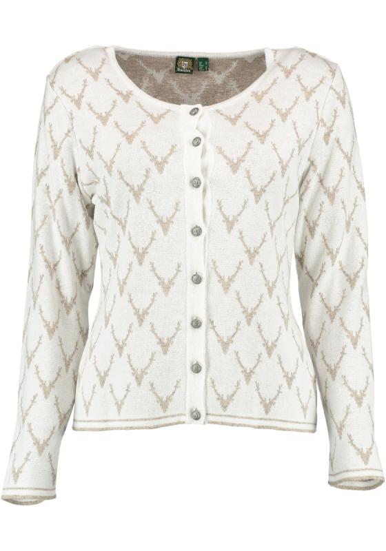 OS Trachten Women's Cardigan — Antler Knit - ecru