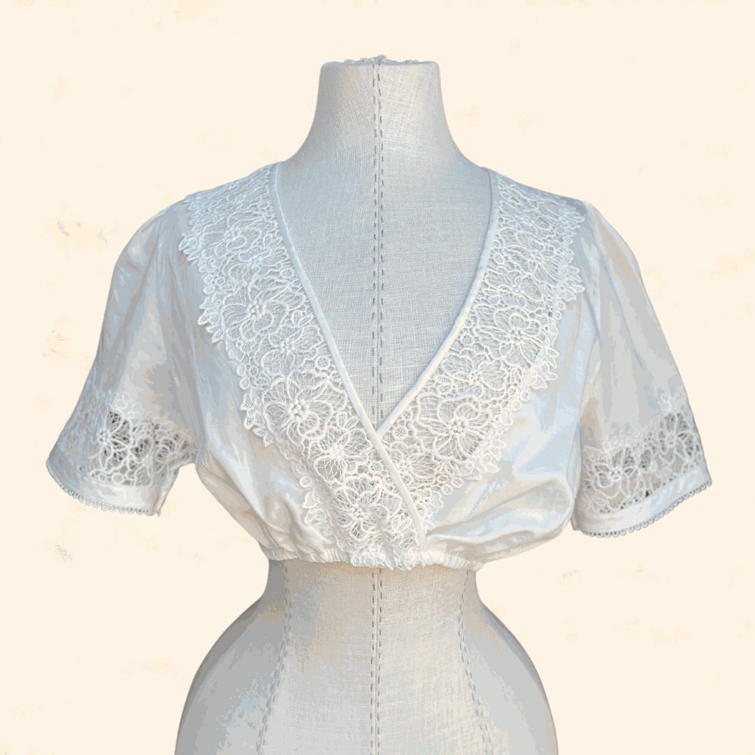 Kruger Collection Dirndl Blouse "1016" Ecru, 100% cotton, size 36.